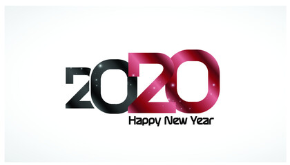 Happy New Year  logo text,design card, banner,Vector illustration.