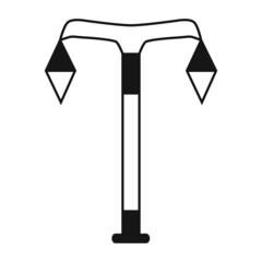 Electric tower. A power line support is a structure for holding wires. Support of an overhead power transmission line. Vector illustration isolated on a white background for design and web.