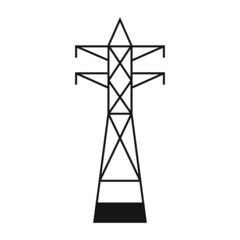 Electric tower. A power line support is a structure for holding wires. Support of an overhead power transmission line. Vector illustration isolated on a white background for design and web.