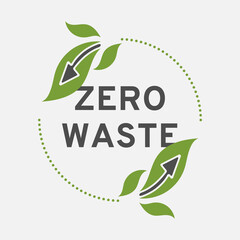 Zero waste circle logo. Vector illustration isolated on white background