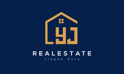 YJ letters real estate construction logo vector	