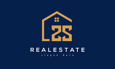 ZS letters real estate construction logo vector	