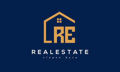 RE letters real estate construction logo vector	