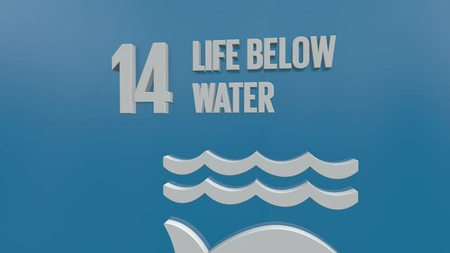 Sustainable Development Goal 14 Life Below Water SDG Motion Graphics Concept
