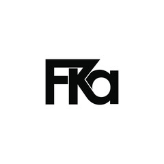 fka letter initial monogram logo design