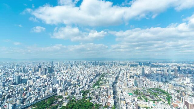大阪タイムラプス ワイド　都市全景