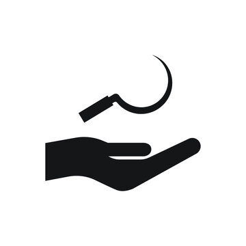 recommend clip art: Sickle on hand icon design isolated on white background. Vector illustration 