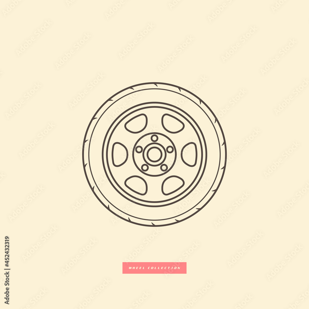 Wall mural wheel icon. vector illustration