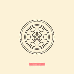 Wheel icon. Vector illustration