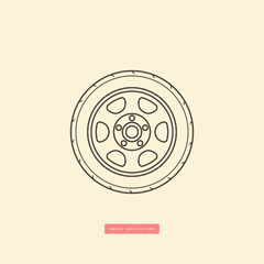Wheel icon. Vector illustration