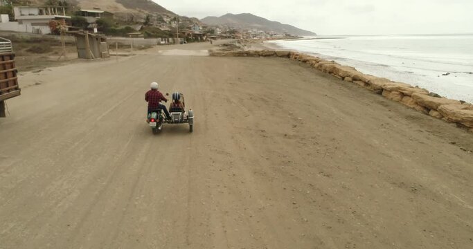 Motorcycle ride in Santa Marianita Beach Ecuador