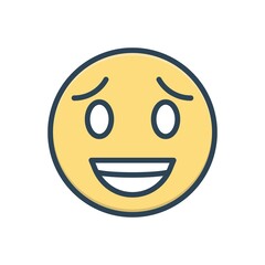 Color illustration icon for strange