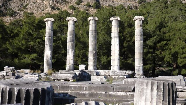 Image of the ruins of the Athena temple in Priene.