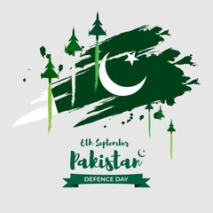 Vector illustration of Pakistan defence day, 6th September - obrazy, fototapety, plakaty