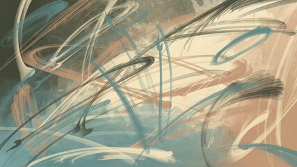 Unique painting art with pastel and green oil paint brush for presentation, card background, wall decoration, or t-shirt design