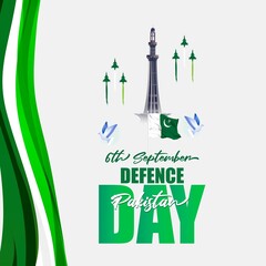 Vector illustration of Pakistan defence day, 6th September