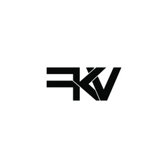 fkv letter initial monogram logo design