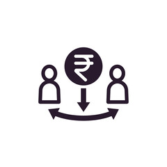 Obraz premium rupee and people icon, vector