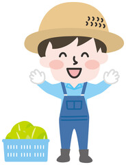 二頭身_農家の男性