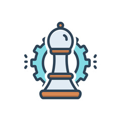 Color illustration icon for strategic