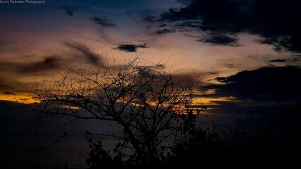 Fototapeta premium sunset over the river