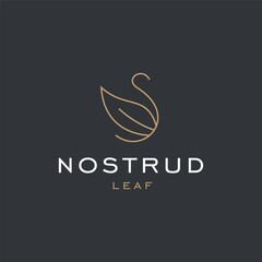 Abstract line bird wing leaf logo design. Swan spa start vector logotype
