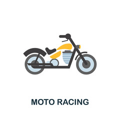Moto Racing icon. Flat sign element from extreme sport collection. Creative Moto Racing icon for web design, templates, infographics and more