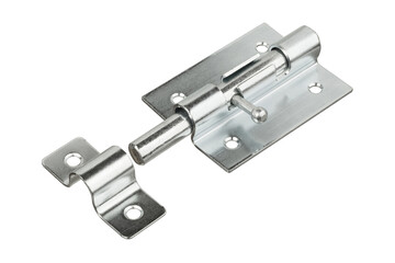 Stainless steel door latch isolated on white background. Bolt Latch. Door lock. Slide bolt. 