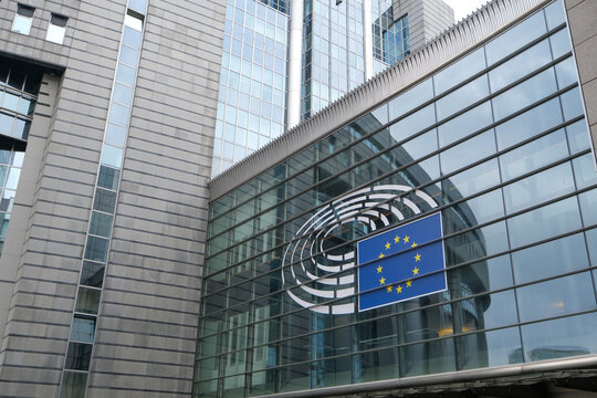 Belgique, Bruxelles - le 22 aout 2021 , Le bâtiment du Parlement européen 
