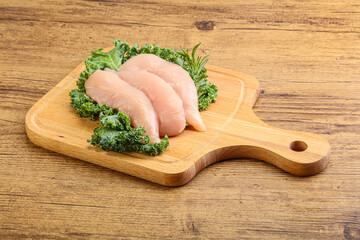 Raw small chicken fillet for cooking