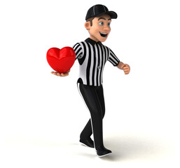 Fun 3D Illustration of an american Referee