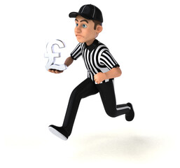 Fun 3D Illustration of an american Referee