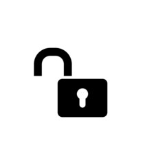 Lock unlock Icon isolated on white background