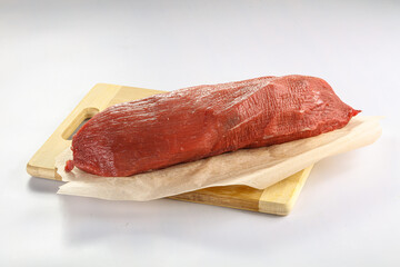 Raw beef tenderloin for cooking