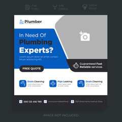 Plumbing quality service banner template Free,
Plumbing or plumber social media post template Premium Vecto