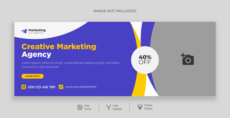 Marketing business cover, Corporate social media post template design, Template banner design for social media, Digital business marketing promotion social media cover template 