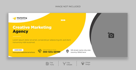 Corporate business web banner, Template banner design for social media, Digital business marketing promotion timeline social media cover template 