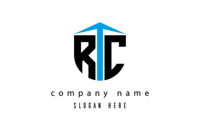 RC shield creative latter logo vector
