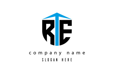 RE shield creative latter logo vector