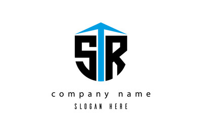 Obraz premium SR shield creative latter logo vector