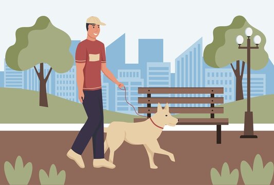 Man Walking Dog