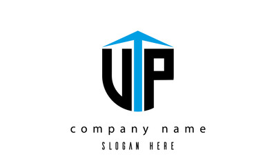 UP shield creative latter logo vector