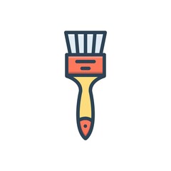 Color illustration icon for brush
