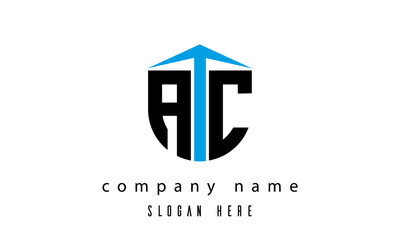 AC shield creative latter logo vector