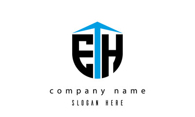 EH shield creative latter logo vector