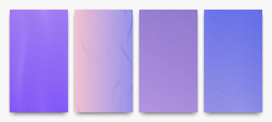 Fototapeta premium Set of halftone gradient backgrounds with dots