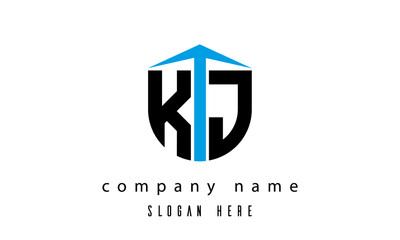 KJ shield creative latter logo vector