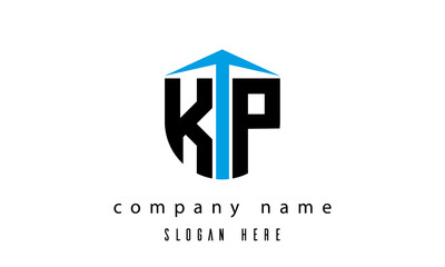 KP shield creative latter logo vector