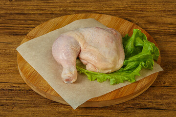 Raw chicken leg for cooking