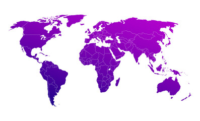 world map outline on white background	